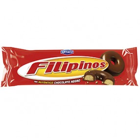 FILIPINOS con chocolate negro paquete 100 grs
